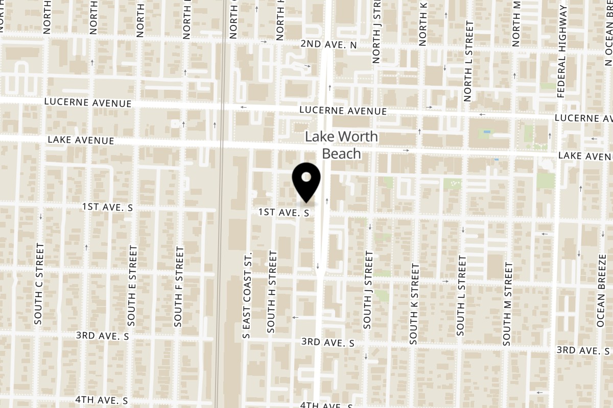 Map showing the location of Fresitas on 29 S Dixie Hwy in Lake Worth Beach